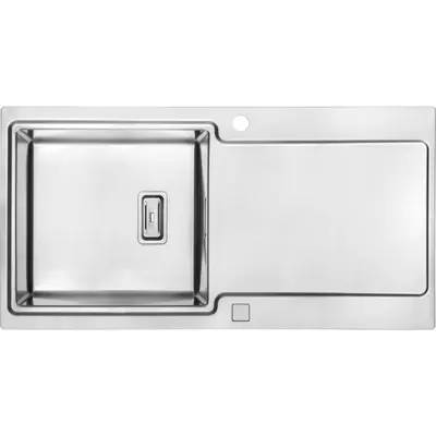 Chiuveta bucatarie inox cu o cuva si picurator crom Deante Prospero