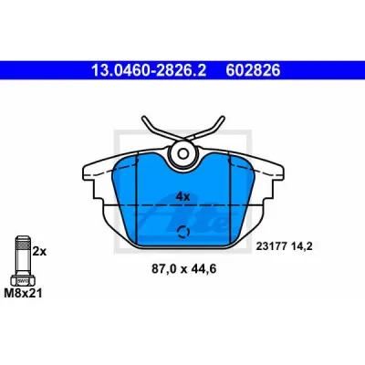 Set placute frana, frana disc ATE 13.0460-2826.2