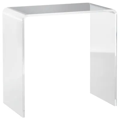 HOMCOM Masă Laterală Acrilică Fără Colturi, Margini Rotunjite, Spațiu Depozitare, 53.3x30.5x53.3cm, Transparent | Aosom Romania