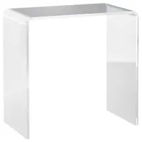 HOMCOM Masă Laterală Acrilică Fără Colturi, Margini Rotunjite, Spațiu Depozitare, 53.3x30.5x53.3cm, Transparent | Aosom Romania