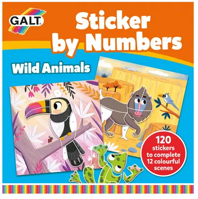 Galt Sticker Book - Desenează după numere, Animale sălbatice