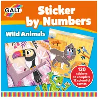 Galt Sticker Book - Desenează după numere, Animale sălbatice