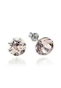 Cercei Argint 925 placat cu rodiu cu cristale Swarovski® Xirius 8mm - Bej
