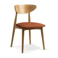 Scaun de dining în culoare naturală/teracotă stivuibil din lemn de fag Leon – Micadoni