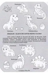 Siluete din carton pentru colorat. Dinozauri