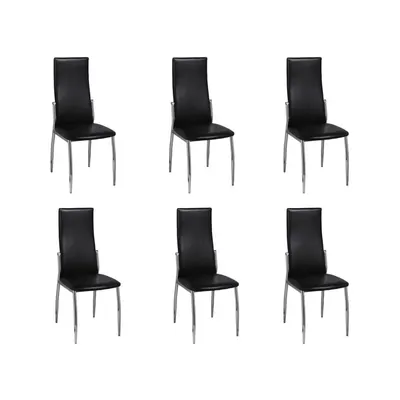 Gossi scaune de sufragerie, 6 buc., negru, piele ecologica