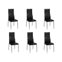 Gossi scaune de sufragerie, 6 buc., negru, piele ecologica