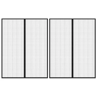 vidaXL Perdele de ușă anti-insecte cu magnet, 2 buc., negru 230x160 cm