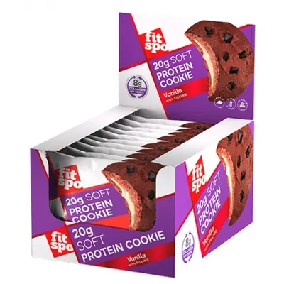 Biscuit proteic, vanilie, 10 x 70 g, FitSpo