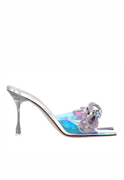 Sandale dama - Iridescent PVC Crystal Embellished Slide - Multicolor/Argintiu