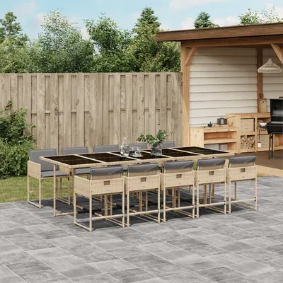 Gossi set mobilier gradina cu perne, 11 piese bej combinat poliratan