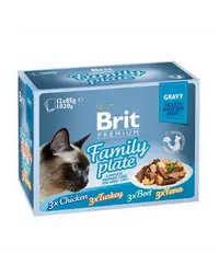 BRIT Premium by Nature pisici fileuri în sos Family Plate 12x85g
