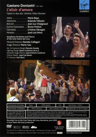Gaetano Donizetti: L'elisir d'amore (DVD) | Rolando Villazon, Maria Bayo, Jean-Luc Chaignaud, Gran Teatre del Liceu Symphony Orchestra, Daniele Callegari
