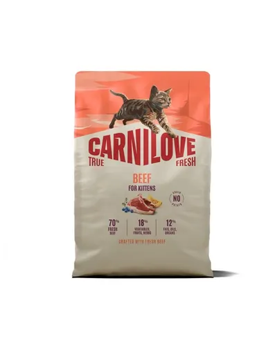 Hrană pisoi cu vită CARNILOVE True Fresh Cat Beef Kittens 2 kg