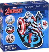 Puzzle din lemn Trefl din 160 de piese - Căpitanul America neînfricat