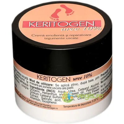 Crema Emolienta si Reparatoare pentru Tegumente Uscate cu 10% Uree Keritogen 50g