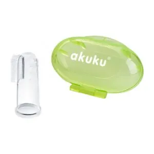 Periuta de dinti degetar din silicon Akuku, in cutie verde Engros A0264