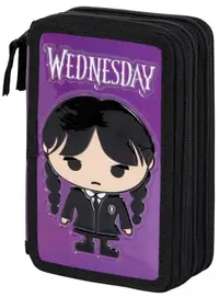 Penar școlar echipat Karactermania Wednesday - Chibi, 3 fermoare