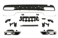 Acoperire bara Spate (cu dunga cromata; cu paranteze de montaj; cu un varf decorativ pentru sistemul de evacuare, AMG STYLING, negru) potrivit MERCEDES C (A205), C (C205) 12.13-12.18