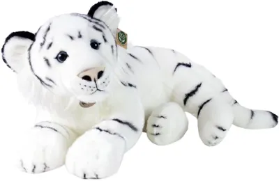 Jucărie de pluș Rappa Eco Friends -Tigru alb întins, 60 cm