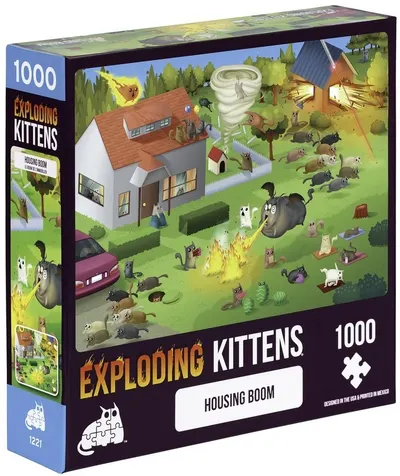 Puzzle Exploding Kittens din 1000 de piese - În curte