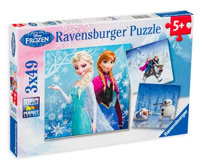 Puzzle Ravensburger din 3 x 49 de piese - Regatul de gheata