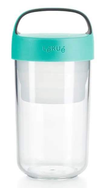 Bol pentru hrană Lekue – On The Go, 600 ml, turcoaz