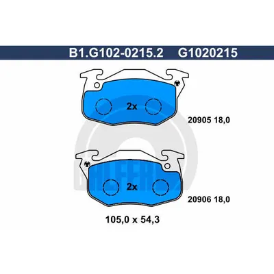 Set placute frana, frana disc GALFER B1.G102-0215.2