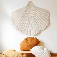Saltea de joaca din catifea, Ginkgo, Little Amy, Crem, 110 x 120 cm
