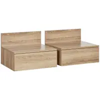 HOMCOM Set de 2 Noptiere Suspendate din PAL cu Montaj pe Perete pentru Dormitor și Living, 43x36.5x30.5 cm | Aosom Romania