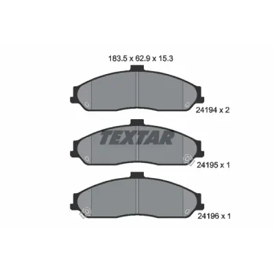 Set placute frana, frana disc TEXTAR 2419401