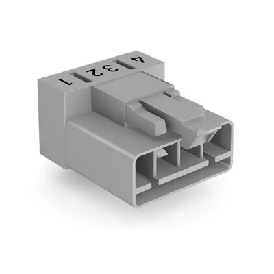 Plug for PCBs; angled; 4-pole; Cod. B; gray