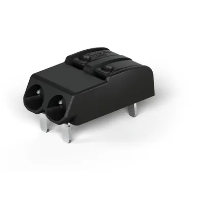 THR PCB terminal block; push-button; 0.75 mm²; Pin spacing 4 mm; 2-pole; Push-in CAGE CLAMP®; in tape-and-reel packaging; 0,75 mm²; black