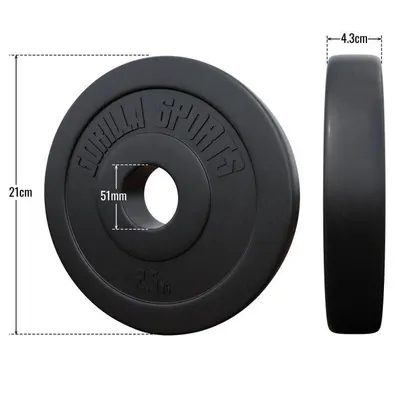 Set discuri Olimpice 50/51mm, umplute cu ciment, 5 kg, 2 x 2,5 kg