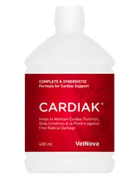 Supliment alimentar pentru sprijinul functiei cardiace la caini si pisici, CARDIAK® VetNova, 400 ml