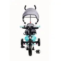 Tricicleta pentru copii Sun Baby 017 Fresh Turquoise Grey cu sezut reversibil 360, control al directiei, roti din spuma eva, suport pentru picioare pliabil