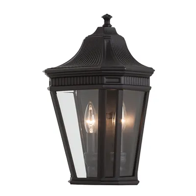 Aplica Cotswold Lane 2 Light Half Wall Lantern – Black