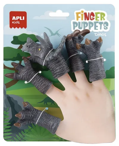 Păpușă pentru teatru Arli - Triceratops, joc cu degetele
