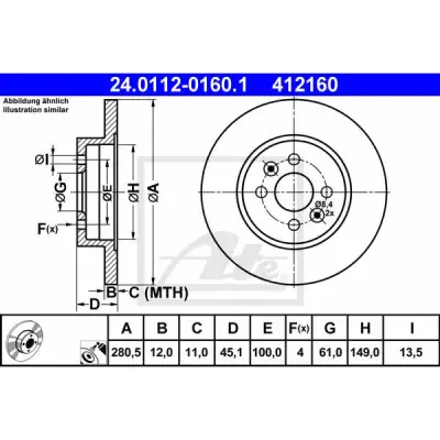 Disc frana ATE 24.0112-0160.1