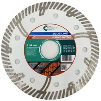 Disc DiamantatExpert TURBO Segmentat pt. Beton Ranforsat Usor, Materiale de constructii 115x22.23 (mm) taiere uscata sau umeda, Blue Line Profesional - DXQZ.BTTC.115