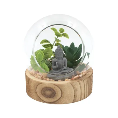 Glob decorativ sticlă Buddha plante 12cm