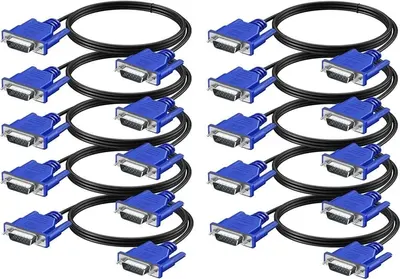 Set 10 bucati Cablu VGA 1,8m pentru monitor, dublu ecranat, bobine antiparaziti