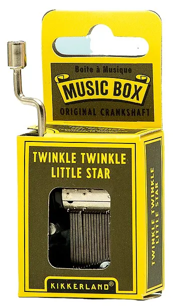 Cutie muzicală cu manivelă Kikkerland - Twinkle, twinkle little star