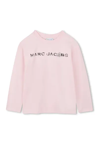 Bluza cu logo si decolteu la baza gatului - Roz pal