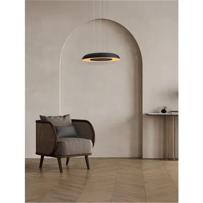 Lampa suspendata EPOS Triac Dimabil Nisipiu Negru & Alb Aluminiu & Acrylic LED 24 Wat 220-240Volt 1208Lm IP20 2700-4000K CCT Dip Intrerupator