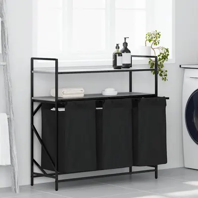 Gossi cos de rufe 3 compartimente cu rafturi sonoma gri