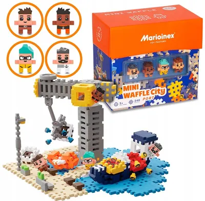 Mini constructor de vafe Marioinex - Centru oraș, port, 248 de piese