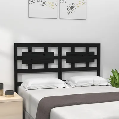 vidaXL Tăblie de pat, negru, 205,5x4x100 cm, lemn masiv de pin
