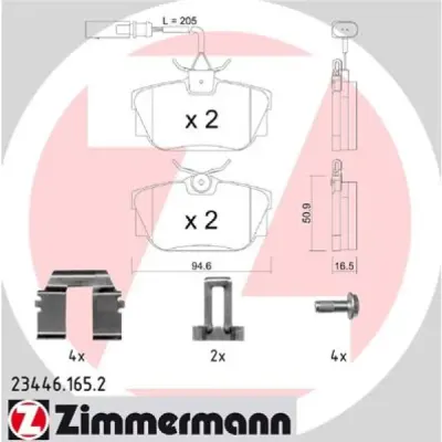 Set placute frana, frana disc ZIMMERMANN 23446.165.2