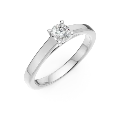 Inel de logodna din aur alb cu un diamant solitaire de 0.24ct
